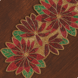 Red Flower Bead Premium Table Runner - 12 X 35