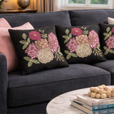 The Royal Bouquet Beaded Pillow Cover (Set of 2) - 15 by 15 Inch