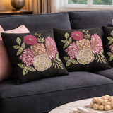 The Royal Bouquet Beaded Pillow Cover (1 Unit) - 15 by 15 Inch