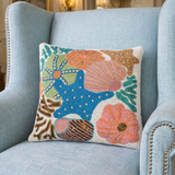 Color Coral Blast Beaded Pillow Cover (Set of 2) - 15 by 15 Inch