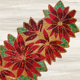 Red Flower Bead Premium Table Runner - 12 X 35