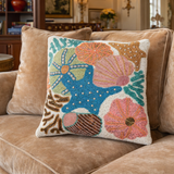 Color Coral Blast Beaded Pillow Cover (Set of 2) - 15 by 15 Inch