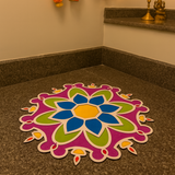 Diya Round Wooden Rangoli Stencil - 16 Inch