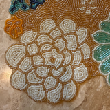 Blue Daisy Bead Premium Table Runner - 13 X 36 Inch