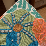 Color Coral Blast Beaded Pillow Cover (Set of 2) - 15 by 15 Inch