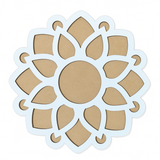 Sunflower Wooden Rangoli Stencil - 12 Inch