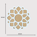 Sunflower Wooden Rangoli Stencil - 16 Inch