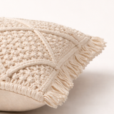 Close Knitted Handwoven Macrame Cushion Cover - 16 X 15 inch