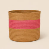 The Pink Two Tone Jute Basket - 10 X 10 Inch