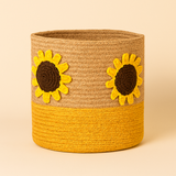 Sunflower Yellow Jute Basket - 10 X 10 Inch