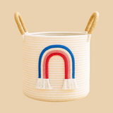 Rainbow Cotton Thread Basket 10" - Blue & Pink