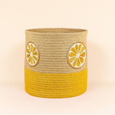 Orange Slice Yellow Jute Basket - 10 X 10 Inch