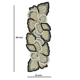 White Butterfly Bead Table Runner - 13 X 36 Inch