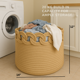 Infinity Loop Jute Basket - 12 X 14 Inch