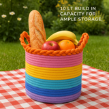 Multicolor Cotton Thread Basket - 10 X 10 Inch