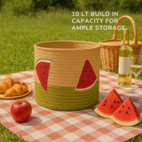 Watermelon Slice Jute Basket - 10 X 10 Inch