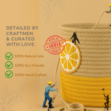 Orange Slice Yellow Jute Basket - 10 X 10 Inch
