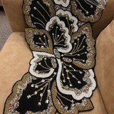 Black Butterfly Bead Table Runner - 13 X 36 Inch