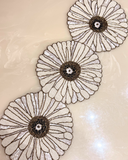 White Daisy luxe Beads Table Runner - 13 X 36 Inch