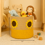 Sunflower Yellow Jute Basket - 10 X 10 Inch