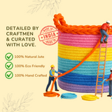 Multicolor Cotton Thread Basket - 10 X 10 Inch