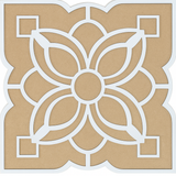 Floral Square Wooden Rangoli Stencil - 12 Inch
