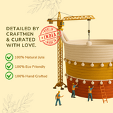 White Pom pom Tricolor Basket - 10 X 10 Inch