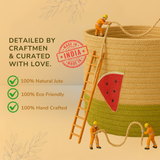 Watermelon Slice Jute Basket - 10 X 10 Inch