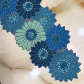 Blue Sunflower Beads Table Runner - 13 X 36 Inch