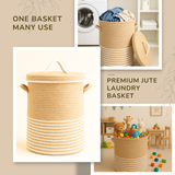 Jute Rope Laundry Basket - 14 X 18 Inch