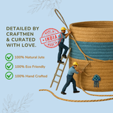 Jelly Fish Dual Tone Jute Basket - 10 X 10 Inch