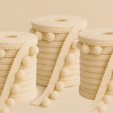 White Pom pom Tricolor Basket - 10 X 10 Inch