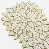 White Golden Aster Beads Table Runner - 13 X 36 Inch