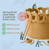Infinity Loop Jute Basket - 12 X 14 Inch