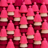 Pink Tricolor Tassle Jute Basket - 10 X 10 Inch