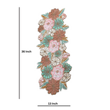 Pastel Floral Premium Bead Table Runner - 13 X 36 Inch