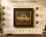 Seven Running Horses Pyrite Dust Frame (Charged by Professionals) - 7 X 7 Inch