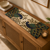 Luxury Peacock Bloom Beads Table Runner - 13 X 36 Inch