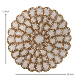 Golden Bloom Flower Table Placement (Set of 2)- 12 Inch