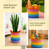 Multicolor Cotton Thread Basket - 10 X 10 Inch