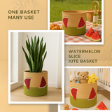 Watermelon Slice Jute Basket - 10 X 10 Inch