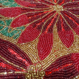 Red Flower Bead Premium Table Runner - 12 X 35