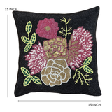 The Royal Bouquet Beaded Pillow Cover (Set of 2) - 15 by 15 Inch