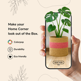 The Pink Two Tone Jute Basket - 10 X 10 Inch