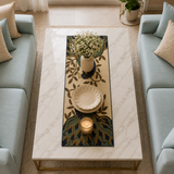 Luxury Peacock Bloom Beads Table Runner - 13 X 36 Inch
