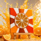 ✨ Orange Splash!- Wall & Table Mini Canvas & Stand - 6 X 6 Inch #SummerEdit