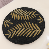 Black Gold Leaf Premium Table Placement (Set of 2)- 12 Inch