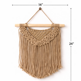 Earthy Beige 100% Handmade Macramé Wall Hanging - 16" X 20"