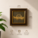 Seven Running Horses Pyrite Dust Frame (Charged by Professionals) - 7 X 7 Inch