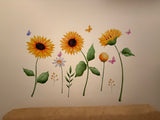 DIY Watercolor Sunflower Wall Stickers – Bright, Cheerful & Easy to Apply